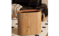 Slim Waste Bin No Lid Wood-Grain Waste Bin Decorative