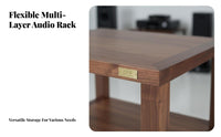 Solid Wood Audio Rack Sturdy Construction Audio Component Rack Heavy Duty Wooden Amplifier Cabinet for Home Theater Enthusiasts, Listening Room