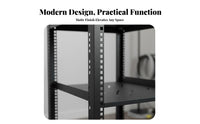 1 Open Frame Rack Adjustable Network Rack Multi-layer Equipment Shelf Mobile Unit Steel Construction Suitable for IT Professionals Home Workspace Studios