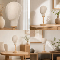 Mannequin Head Tabletop Hat Display Stand Stable Hairpiece Stand Wooden Base for Retailers, Salons