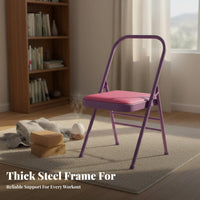 Foldable Iyengar Mind-Body Practice Chair Multi-Functional Iyengar Auxiliary Chair Heavy Duty Mind-Body Practice Inversion Stool Portable for Yogis, Beginners, Seniors, Home Gym