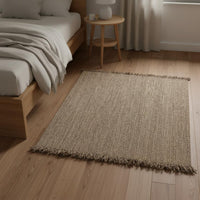 Woven Jute Rug Handcrafted Japanese Design Rug Simple Elegance Design Fiber Carpet for Living Room, Bedroom