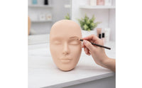 Realistic Silicone Practice Face 3D Makeup Mannequin Face Reusable Makeup Practice Board Easy to Clean for Beauty Students, Lash Technicians, Eyebrow Training