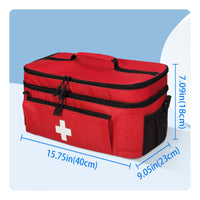 Double Layer Health Organizer Multiple Compartments Zippered Health Bag