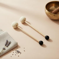 Tibetan Resonance Bowl Mallet Beech Wood Handle Wooden Resonance Bowl Mallet Easy to Play Meditation Accessory for Relaxation
