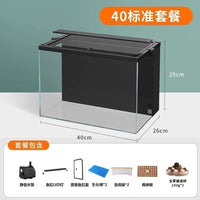 yee超白鱼缸背滤小型客厅生态养鱼桌面缸免换水龟缸自循环水草缸 50标准套餐（送干湿分离板+鱼缸垫+滤材）