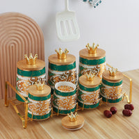 Ceramic Sealed Storage Jar Set for Grains and Tea, Food-Grade, Modern Minimalist, 3.1-4L, Round, Factory Direct