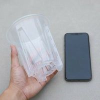 Clear Plant Pots with Drainage and Slotted Walls, Resin Repotting Pots for Home Gardening, Portable Flower Pots with High Underground Visibility