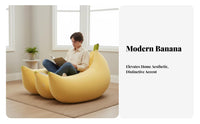 Banana-Shaped Lounger Cute Shape Bean Bag Chair Single Person Comfortable for College Students, Teens, Living Room