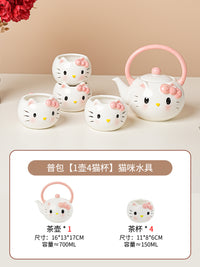 猫咪陶瓷水具套装礼物家用乔迁新居结婚水杯茶壶茶杯新婚礼物女