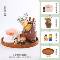 祈吉旋转木马走马灯香薰托盘烛台蜡烛新款入户玄关摆件高级感布置