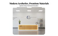 Modern Front Desk Reception Desk Sturdy Retail Checkout Counter Wear-resistant Particle Board Construction Suitable for Receptionists Business Owners Hotel Lobby