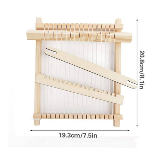 Small Weaving Loom Kit Easy to Assemble Wooden Lap Loom for Beginners, Kids