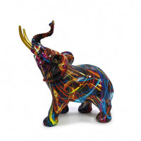 Resin Elephant Figurine Decorative Statue Compact for Office