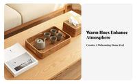 Rectangular Woven Tray with Handles Multi-Purpose for Kitchen, Homeowners, Hosts