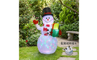 Christmas Inflatable Snowman Colorful Snowman with Top Hat Outdoor Decoration Eye-Catching Holiday Display Easy to Use