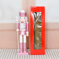 25 New 38cm Pink Glitter Nutcracker Solid Wood Decorative Puppet Gift