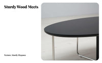 Oval Table with Metal Legs modernera Modern Oval Coffee Table with X-Base Minimalist Aesthetic Sturdy Construction for Renters