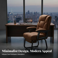 Padded Sled Base Chair Reclining Backrest Guest Seating Linkage Armrests