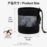 Nylon Golf Ball Drawstring Bag with Hook, Large Capacity