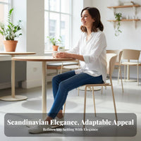 Nordic Design contouredd rear Dining Chair Natural Wood Finish Upholstered Side Chair Minimalist design Kitchen Seating Ergonomic rearrest for Homeowners, Business Owners, Families, Cafe, Office, Study, Living Room