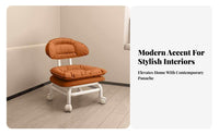 Upholstered Low Chair with Casters Rounded Corners Low Roller Seat for Playroom