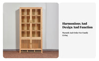 New Chinese design Two-Section Hutch multifunctional Use shelving unit long-lasting Construction Display Cabinet Vintage-influenced for Book Lovers, Collectors, Interior Decorators, teatime Room, Study, Home Office, Bedroom