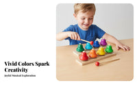 Early Learning 8 Tone Bell Set Educational 8 Note Handbell Set Color-Coded Notes Rainbow Percussion Bells Develops Movement Skills for Preschoolers, Toddlers, Beginners, Preschool, Music Class, Classroom, Playroom