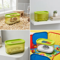 Hamster Bath Container with Ladder and Hamster Sand Bath, Clear Hamster Hide, Removable for Easy Cleaning, 122x85x85 Size