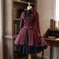 Costume Double Dress-Breasted Gothic Dress High Underdress for Cosplayers, Cosplay, Themed Parties