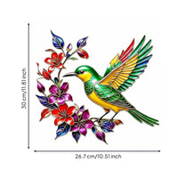 Hummingbird Wall Art Leaf Design Floral Cutout Wall Art Sculpture Decorative Home Decor