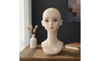 Mannequin Head with Shoulders Matte Manikin Head with Shoulders Life-Size Hairpiece Display Bust for Cosplay