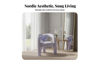 Boucle Armchair Nordic design Asymmetrical Boucle Armchair Irregular Shape Plush Upholstery for Women, Adults, Bedroom, Office