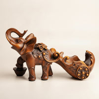 Elephant Figurine with Bottle Holder Charming Beverage Holder Figurine Earthy Decor for Dining Room