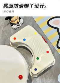 波点多巴胺色厕所马桶凳脚踩塑料加厚防滑卫生间垫脚神器儿童厕所