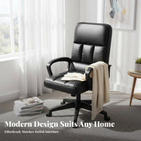 Upholstered Computer Chair with Headrest Space Saving Rolling Seat for Dorm Room
