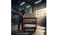 Rolling Tool Cart Three-Tier Mechanic Tool Cart  Adjustable for Mechanics, Technicians, Workshop, Repair Shop, Warehouse