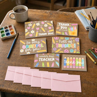 Teacher's Day Greeting Cards with Envelopes - 6-Card Set