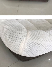 狗窝可拆洗萨摩耶金毛狗狗床中型大型狗垫子加厚宠物窝用品 灰色（玫瑰绒） S-56*46cm