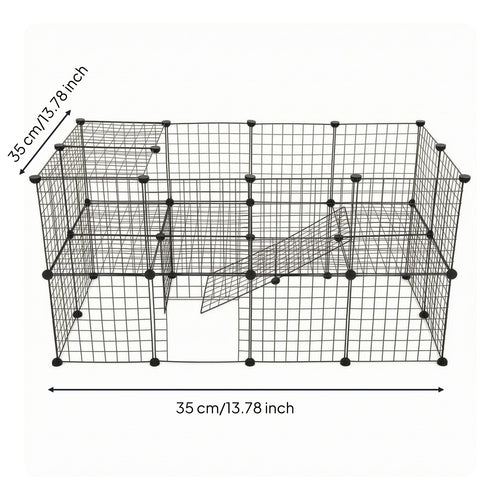 36 Pieces Wire Mesh Pet Fence Modular Door Panel Pen Sturdy