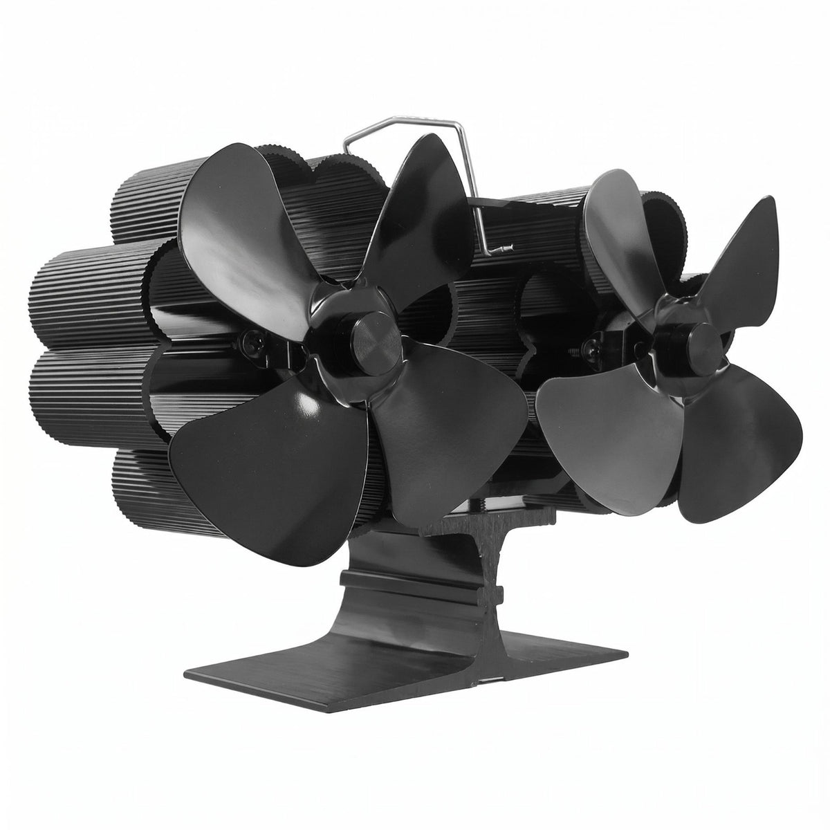 Heat Powered Fireplace Fan Overheat Protection Double Head Fireplace Fan Heat-Powered Air Movement Device