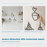 3 Pieces Coffee Cup Wall Decor Housewarming Gift Home Decoration Modern Look Rustic Accent for Cafe Owners, Homeowners, Bedroom
