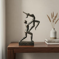 Gymnastics Lift Sculpture Timeless Home Accent Man Lifting Woman Statue Modern Design Abstract Couple Sculpture for Dancers, Office, Bookshelf