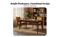 2 Person Desk Spacious Tabletop Solid Wood Computer Desk Thickened Desktop Long Wooden Study Table for Professionals, Remote Workers, Office, Bedroom