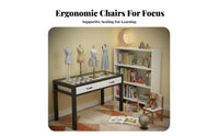 Kindergarten Drawing Table Spacious Desktop Kids Crafting Table and Chair Set Child-Centered Influenced for Students, Preschoolers, Childcare Center