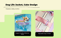 Dog Life Jacket, High-Buoyancy, Adjustable, Reflective