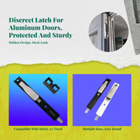 Aluminum Alloy Thermal Break Casement Door Fenestration Hardware Kit, Integrated Top and Bottom Latch, Easy Installation