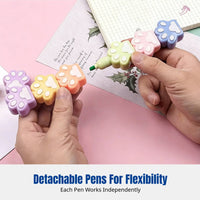 Creative Cartoon Highlighter Set, Flower Shape, Cat Paw, Heart, Cute Marker Pen for Journaling