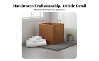 Lidded Imitation Rattan Laundry Basket Large Capacity Clothes Hamper for Bedroom