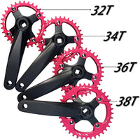 Mountain Bike Square Taper Crank 152mm with 104BCD Narrow-Wide Chainring 32T/34T/38T